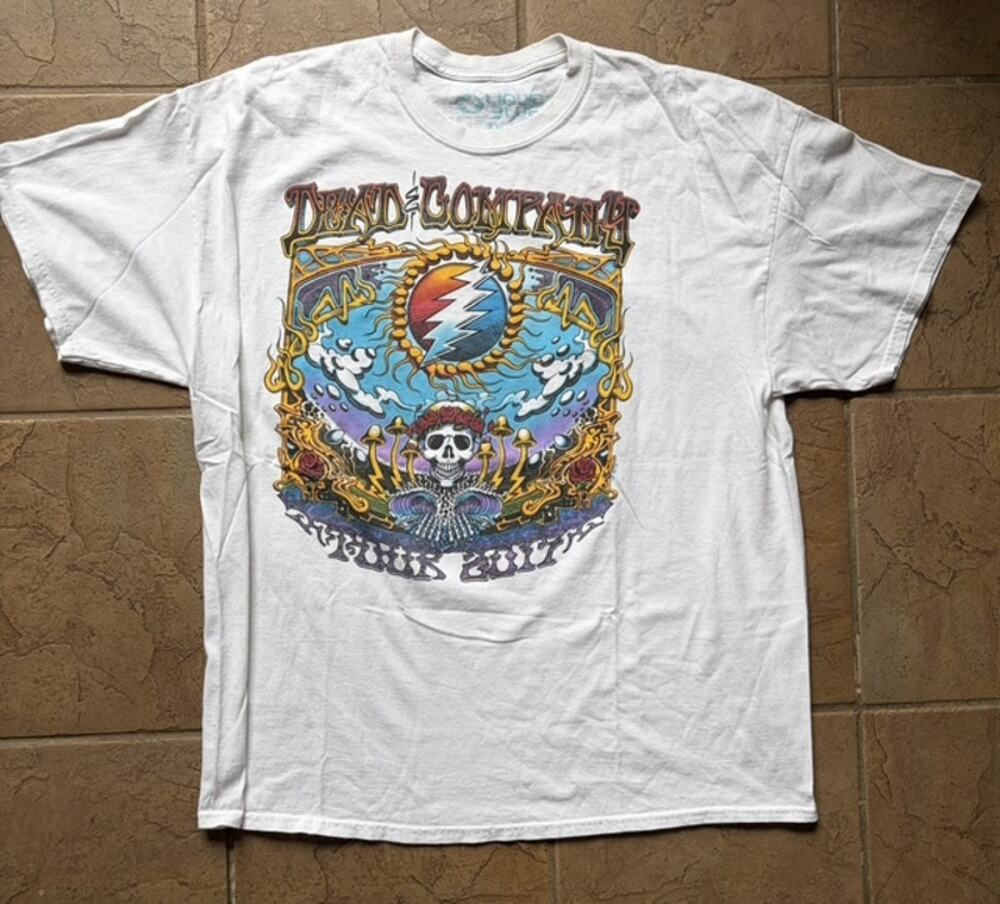 Dead & Company Summer Tour '17 Liquid Blue T-Shirt XL Grateful Dead Double Sided